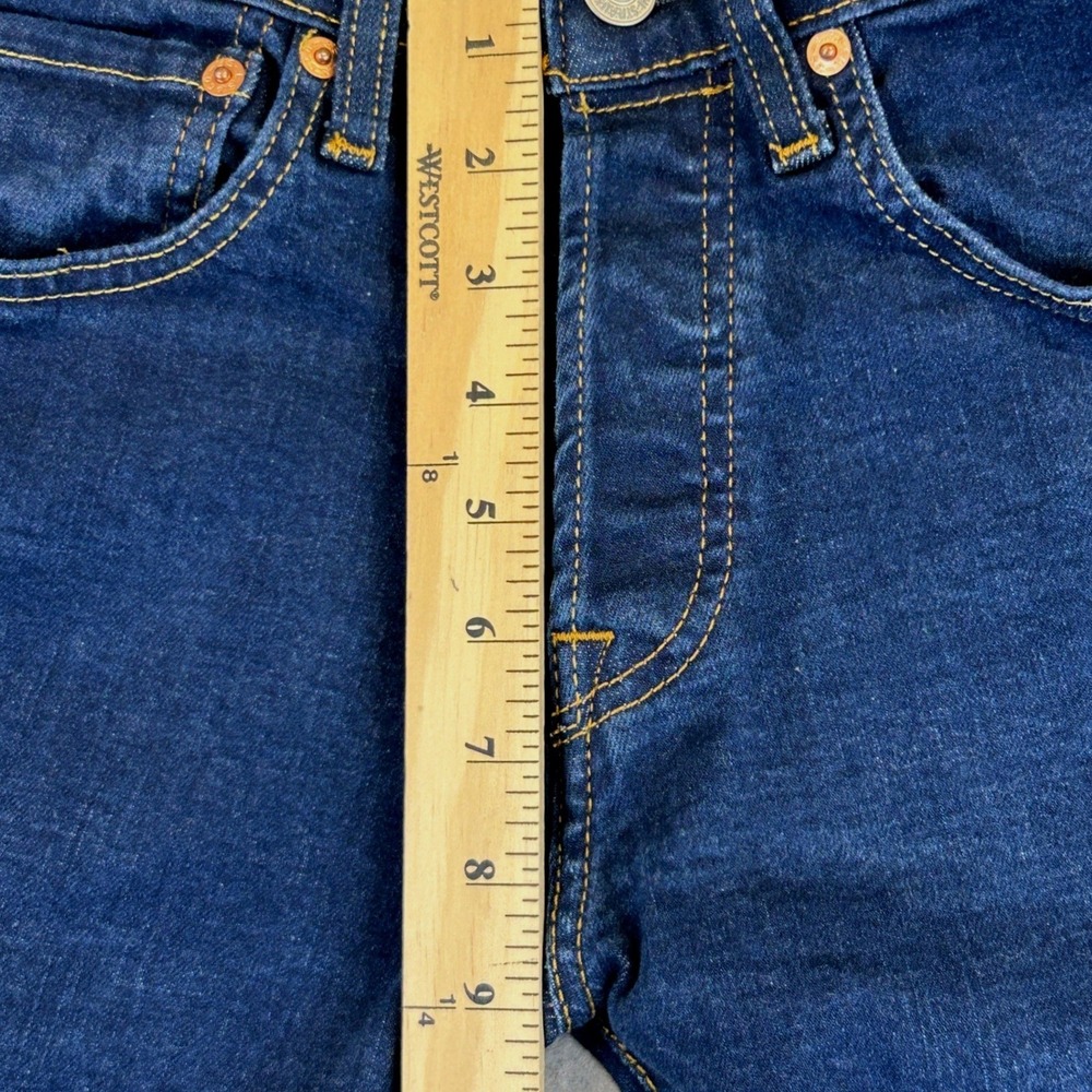 Levi's 501 Jeans Mens 28x34 (Fits 27x31) Blue Dark Wash Straight Leg Button Fly - Picture 9 of 11